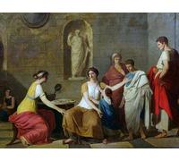 DQCJIYIGL Famous Painting Art Print Images Modern Canvas Prints the Mother of the Gracchi by Benoît Suvée Oil Painting for Home Decor 60x90cm