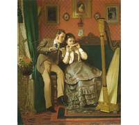DQCJIYIGL Famous Painting Art Print Images Modern Canvas Prints the Music Lesson by John George Brown Oil Painting for Home Decor 60x90cm