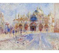 DQCJIYIGL Famous Painting Art Print Images Modern Canvas Prints the Piazza San Marco Venice by Pierre Auguste Renoir Oil Painting for Home Decor 60x90cm