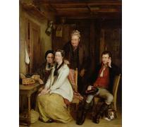 DQCJIYIGL Famous Painting Art Print Images Modern Canvas Prints the Refusal From Burn's by David Wilkie Oil Painting for Home Decor 60x90cm