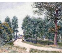 DQCJIYIGL Famous Painting Art Print Images Modern Canvas Prints the Road of Saint Mammes in the Morning by Alfred Sisle Oil Painting for Home Decor 60x90cm