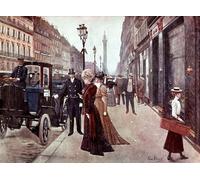 DQCJIYIGL Famous Painting Art Print Images Modern Canvas Prints the Rue De La Paix in Paris by Jean Beraud Oil Painting for Home Decor 60x90cm