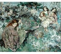 DQCJIYIGL Famous Painting Art Print Images Modern Canvas Prints the See saw by Edward Atkinson Hornel Oil Painting for Home Decor 60x90cm