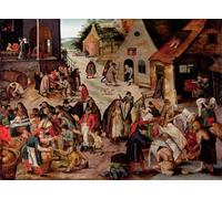 DQCJIYIGL Famous Painting Art Print Images Modern Canvas Prints the Seven Acts of Charity by Pieter Brueghel the Younger Oil Painting for Home Decor 60x90cm