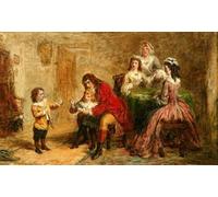 DQCJIYIGL Famous Painting Art Print Images Modern Canvas Prints the Squire's Boxing Lesson by William Powell Frith Oil Painting for Home Decor 60x90cm