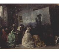DQCJIYIGL Famous Painting Art Print Images Modern Canvas Prints the Studio of Antonio Munoz Degrain by Francisco Domingo Marqués Oil Painting for Home Decor 60x90cm