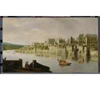DQCJIYIGL Famous Painting Art Print Images Modern Canvas Prints the Thames At Westminster Stairs by Claude De Jongh Oil Painting for Home Decor 60x90cm