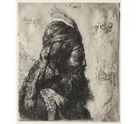 DQCJIYIGL Famous Painting Art Print Images Modern Canvas Prints The third oriental head by Rembrandt van Rijn Oil Painting for Home Decor 60x90cm