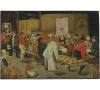 DQCJIYIGL Famous Painting Art Print Images Modern Canvas Prints the Wedding Feast by Pieter Brueghel the Younger Oil Painting for Home Decor 60x90cm