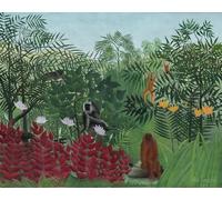 DQCJIYIGL Famous Painting Art Print Images Modern Canvas Prints Tropical Forest with Monkeys by Henri Rousseau Oil Painting for Home Decor 60x90cm