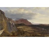 DQCJIYIGL Famous Painting Art Print Images Modern Canvas Prints View of Saleve Near Geneva by Pierre Etienne Theodore Rousseau Oil Painting for Home Decor 60x90cm