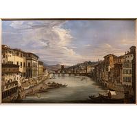 DQCJIYIGL Famous Painting Art Print Images Modern Canvas Prints View of the Arno From Ponte Vecchio Toward the Alle Grazie Bridge by Famou Painter Oil Painting for Home Decor 60x90cm
