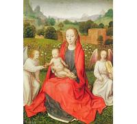 DQCJIYIGL Famous Painting Art Print Images Modern Canvas Prints Virgin and Child Between Two Angels by Hans Memling Oil Painting for Home Decor 60x90cm