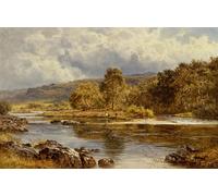 DQCJIYIGL Famous Painting Wall Art Posters Posters And Prints an Island on the Llugwy Just Below Capel Curig North Wales by Benjamin Williams Leader Mural Artwork for Home Decor 60x90cm