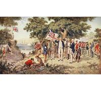 DQCJIYIGL Famous Painting Wall Art Posters Posters And Prints Captain Cook Taking Possession of New South Wales by Gilfillan Mural Artwork for Home Decor 60x90cm