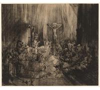 DQCJIYIGL Famous Painting Wall Art Posters Posters And Prints Christ crucified between the two thieves: 'the three crosses' by Rembrandt van Rijn Mural Artwork for Home Decor 60x90cm