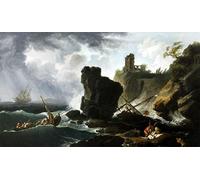 DQCJIYIGL Famous Painting Wall Art Posters Posters And Prints Classical Italian Scene by Claude Vernet Mural Artwork for Home Decor 60x90cm