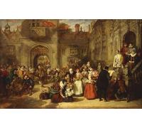 DQCJIYIGL Famous Painting Wall Art Posters Posters And Prints Coming of Age in the Olden Time by William Powell Frith Mural Artwork for Home Decor 60x90cm