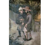 DQCJIYIGL Famous Painting Wall Art Posters Posters And Prints Detail of Two Men Walking and Talking by Ambrogio Lorenzetti Mural Artwork for Home Decor 60x90cm