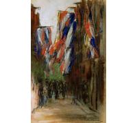 DQCJIYIGL Famous Painting Wall Art Posters Posters And Prints Dutch street with flags by Max Liebermann Mural Artwork for Home Decor 60x90cm