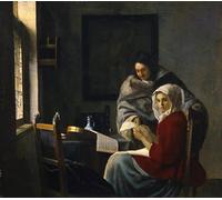 DQCJIYIGL Famous Painting Wall Art Posters Posters And Prints Girl Interrupted At Her Music by Jan Vermeer Mural Artwork for Home Decor 60x90cm