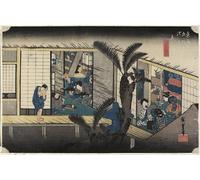 DQCJIYIGL Famous Painting Wall Art Posters Posters And Prints Inn with Serving-maids Akasaka by Utagawa Hiroshige Mural Artwork for Home Decor 60x90cm