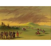 DQCJIYIGL Famous Painting Wall Art Posters Posters And Prints La Salle Meets a War Party of Cenis Indians on a Texas Prairie by George Catlin Mural Artwork for Home Decor 60x90cm