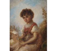 DQCJIYIGL Famous Painting Wall Art Posters Posters And Prints Little Girl with a Goat by Anselm Feuerbach Mural Artwork for Home Decor 60x90cm
