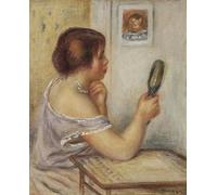 DQCJIYIGL Famous Painting Wall Art Posters Posters And Prints Marie Dupuis Holding a Mirror with a Portrait of by Pierre Auguste Renoir Mural Artwork for Home Decor 60x90cm