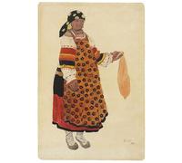 DQCJIYIGL Famous Painting Wall Art Posters Posters And Prints Peasant Woman Picture for the Vaudeville Old Moscow At the Théâtre Femina Paris by Leon Bakst Mural Artwork for Home Decor 60x90cm