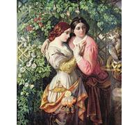 DQCJIYIGL Famous Painting Wall Art Posters Posters And Prints Rosalind and Celia by Daniel Maclise Mural Artwork for Home Decor 60x90cm