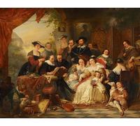 DQCJIYIGL Famous Painting Wall Art Posters Posters And Prints Rubens in the Circle of His Patrons and Family by Peter Paul Rubens Mural Artwork for Home Decor 60x90cm
