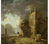 DQCJIYIGL Famous Painting Wall Art Posters Posters And Prints Ruined Tower with Figure by Famous Artist Mural Artwork for Home Decor 60x90cm