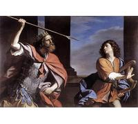 DQCJIYIGL Famous Painting Wall Art Posters Posters And Prints Saul Attacking David by Guercino Mural Artwork for Home Decor 60x90cm