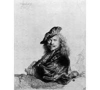 DQCJIYIGL Famous Painting Wall Art Posters Posters And Prints Self portrait leaning on a stone sill by Rembrandt van Rijn Mural Artwork for Home Decor 60x90cm