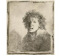 DQCJIYIGL Famous Painting Wall Art Posters Posters And Prints Self-portrait open mouthed, as if shouting: bust by Rembrandt van Rijn Mural Artwork for Home Decor 60x90cm