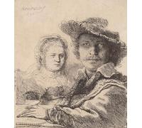 DQCJIYIGL Famous Painting Wall Art Posters Posters And Prints Self-portrait with saskia by Rembrandt van Rijn Mural Artwork for Home Decor 60x90cm