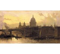 DQCJIYIGL Famous Painting Wall Art Posters Posters And Prints St. Pauls From the Thames Looking West by David Roberts Mural Artwork for Home Decor 60x90cm