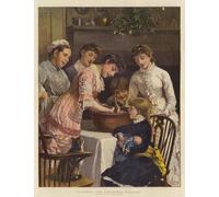 DQCJIYIGL Famous Painting Wall Art Posters Posters And Prints Stirring the Christmas Pudding by Henry Woods Mural Artwork for Home Decor 60x90cm