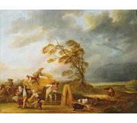 DQCJIYIGL Famous Painting Wall Art Posters Posters And Prints the Four Hours of the Day Vespers by Francois Louis Watteau Mural Artwork for Home Decor 60x90cm
