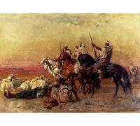 DQCJIYIGL Famous Painting Wall Art Posters Posters And Prints The Halt In The Desert Henri Emilien Rousseau Mural Artwork for Home Decor 60x90cm
