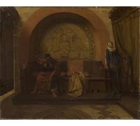 DQCJIYIGL Famous Painting Wall Art Posters Posters And Prints the Parting of King Robert and Bertha by Jean-paul Laurens Mural Artwork for Home Decor 60x90cm