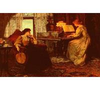 DQCJIYIGL Famous Painting Wall Art Posters Posters And Prints the Piano Lesson by Sidney Muschamp Mural Artwork for Home Decor 60x90cm