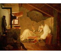 DQCJIYIGL Famous Painting Wall Art Posters Posters And Prints The poor poet by Carl Spitzweg Mural Artwork for Home Decor 60x90cm