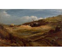 DQCJIYIGL Famous Painting Wall Art Posters Posters And Prints the Sand Pits Hampstead Heath by Linnell Mural Artwork for Home Decor 60x90cm