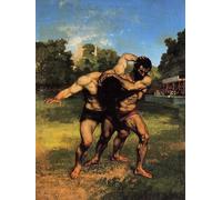 DQCJIYIGL Famous Painting Wall Art Posters Posters And Prints The Wrestlers Gustave Courbet Mural Artwork for Home Decor 60x90cm