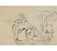 DQCJIYIGL Famous Painting Wall Art Posters Posters And Prints Two Sketches Lady Playing Samisen and Lady with Back to Observer by Katsushika Hokusai Mural Artwork for Home Decor 60x90cm