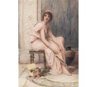 DQCJIYIGL Famous Painting Wall Art Posters Posters And Prints Tying Her Sandals by Henry Ryland Mural Artwork for Home Decor 60x90cm