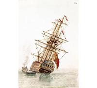 DQCJIYIGL Famous Painting Wall Art Posters Posters And Prints Venetian Ship Shot Down in the Hull to Be Repaired by Jan Van Grevenbroeck Mural Artwork for Home Decor 60x90cm