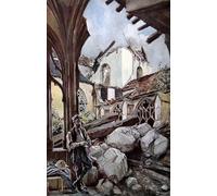 DQCJIYIGL Famous Painting Wall Art Posters Posters And Prints Verdun Cathedral After a German Bombing by Francois Flameng Mural Artwork for Home Decor 60x90cm